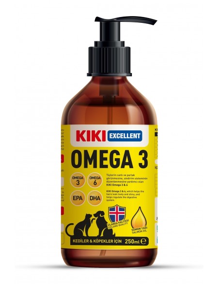 KIKI Excellent Kedi ve Köpek İçin Omega 3 Balık Yağı 250 ml