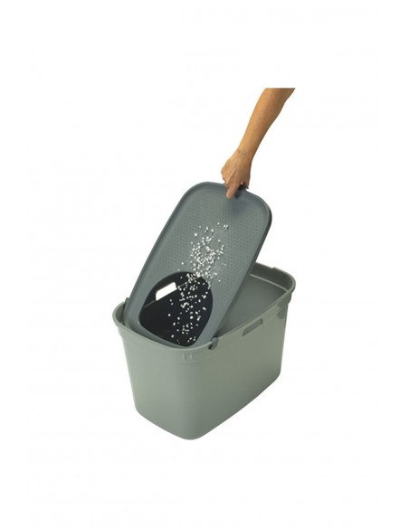 Moderna Top Cat Üstten Girişli Kapalı Kedi Tuvaleti Koyu Gri