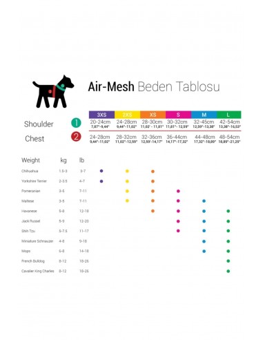TailPetz Airmesh Kırmızı Köpek Göğüs Tasması M
