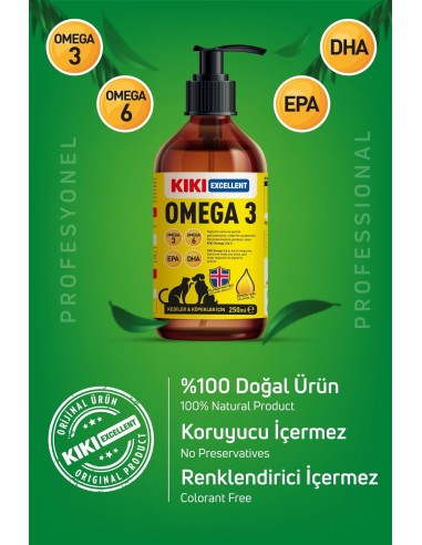 KIKI Excellent Kedi ve Köpek İçin Omega 3 Balık...