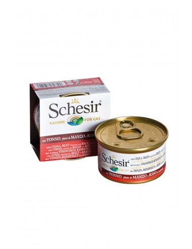 Schesir Ton Balıklı Ve Sığır Etli Pirinçli Kedi Konservesi 85 gr