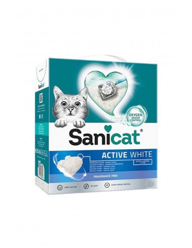 Sanicat Active White Topaklanan Bentonit Kedi Kumu Kokusuz 6 Litre