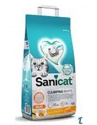 Sanicat Duo White Vanilya Mandalin Kokulu Topaklann Kedi Kumu 10 Lt