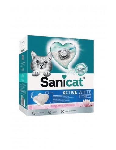 Sanicat Active White Süper Topaklanan Kedi Kumu Lotus Çiçeği Kokulu 6 Lt