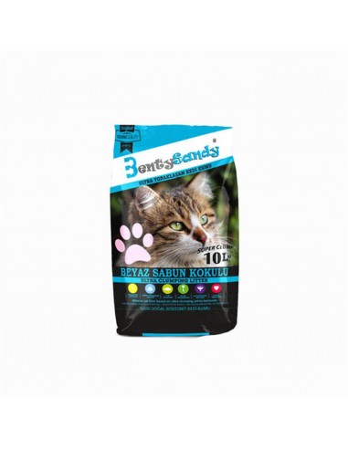 Bentysandy Beyaz Sabun Kokulu Kedi Kumu 10L