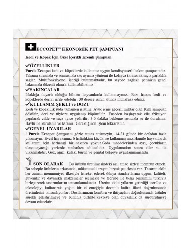 Purele Ecco Pet Ekolojik Kedi ve Köpek Şampuanı...