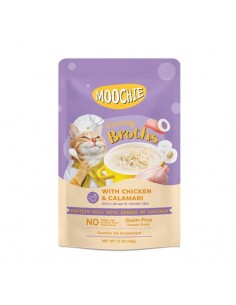 Moochie Kedi Çorbası Parça Kalamarlı Tavuklu Tahılsız 40 Gr