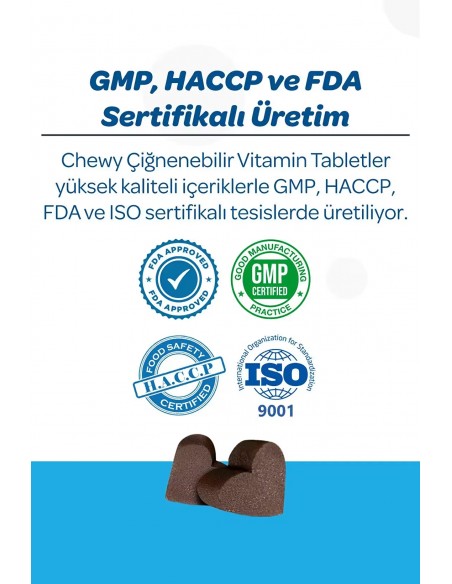 Vet's Plus Derma Care Kedi ve Köpekler İçin Deri ve Tüy Yapısı Desteği Çiğnenebilir Tablet (60'lı)