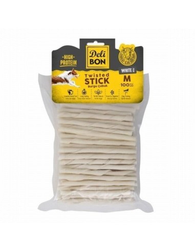 Delibon Beyaz Deri Burgu Çubuk Kemik Köpek...