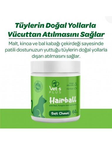 Vet's Plus Hairball Kediler İçin Malt ve...