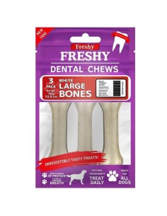Freshy Beyaz Press Deri Köpek Çiğneme Kemiği Large Bones...