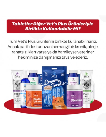 Vet's Plus Calming Kedi ve Köpekler İçin Sakinleştirici Çiğnenebilir Tablet (60'lı)