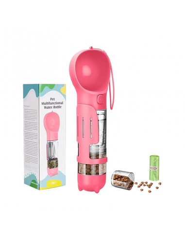 Köpek Seyahat Suluğu Mama Kabı İlaveli Pembe