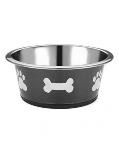 Eurogold Desenli Metal Mama ve Su Kabı Siyah 14 Cm