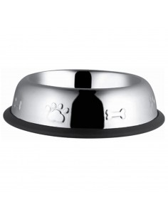 Çelik Oval Desenli Kedi ve Köpek Mama Kabı 18 Cm
