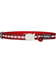 Reddingo Cat Collar 12mm Reflective Balık Desenli Kırmızı...