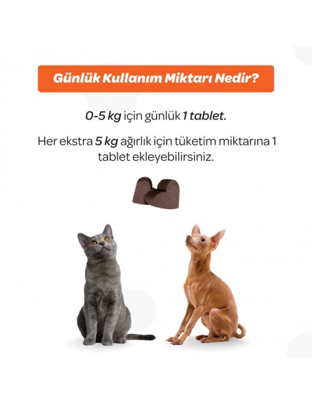 Vet's Plus Multi-Vitamin Kedi ve Köpekler İçin Spirulinalı Vitamin Çiğnenebilir Tablet (60'lı)