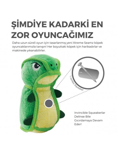 Outward Hound Xtreme Seamz Dino Plush Köpek Oyuncağı