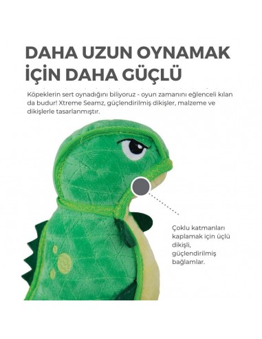 Outward Hound Xtreme Seamz Dino Plush Köpek...