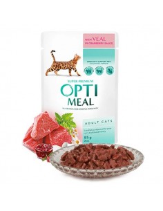 Optimeal 3+1 Adult Cats - Veal in Cranberry