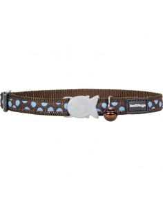 Reddingo Cat Collar 12 mm Blue Spots on Brown