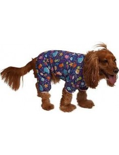 Ocean Rompers Okyanus Kedi Köpek Penye Pijama Tulum L