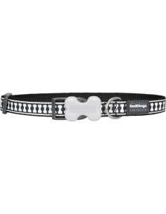 Reddingo Fosfor Kemik Desenli Siyah Köpek Boyun Tasması...